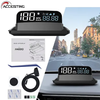 HUD Sistema de GPS Head Up Display H400G Auto Gauge Carro Projetor Velocímetro Com Função de Alarme de Carro Acessórios Eletrônicos