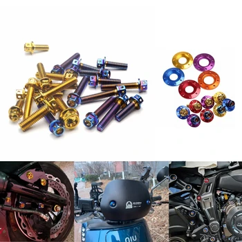 Moto de Aço Inoxidável Motor de Parafusos Queimado Azul Porca Tampa Parafusos de cobre Acessórios para HONDA PCX 150 125 160 2013 - 2020 2021