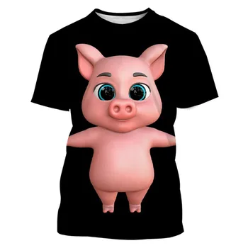 Engraçado novo Porco T-Shirt Para Homens Impressão 3d Animal de Homens T-shirt Engraçada de Manga Curta de grandes dimensões Tops, T-Shirt dos Homens de Vestuário, Roupas de Porco