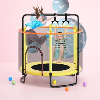 140cm Bebê Trampolim Crianças Home Indoor de Salto Filho de ginástica Com rede de Protecção Anti-derrapante de absorção de Choque de Cama
