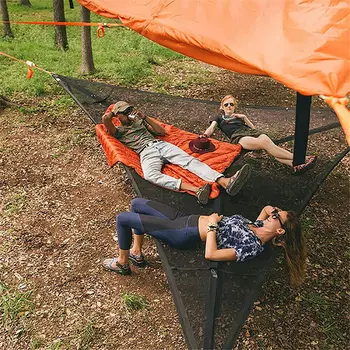 D2 Portátil Rede Acampamento Turístico Tenda Multi-Pessoa Triangular Rede Acampamento De Verão Balanço Do Jardim Cama Terraço Ao Ar Livre Tenda