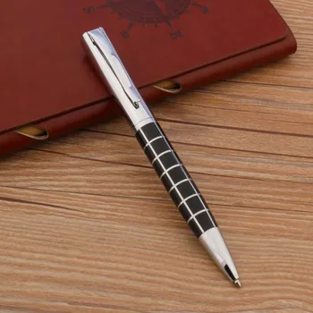 office para ESTUDANTES caneta de metal Clássico escrever quadrilátero da linha PRATA Preta Caneta Esferográfica