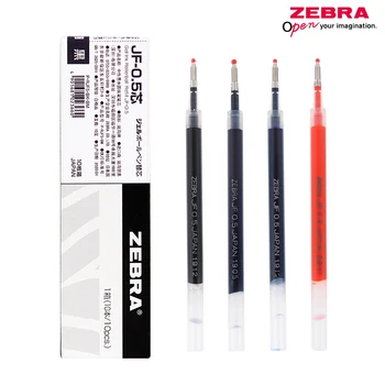 10pcs Japão Zebra JF-0.5 Caneta Gel de Recarga Adequado para JJ15 JJZ49 JJ31 JJ55 Preto/Vermelho/Azul/Blueblack Cor