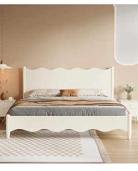 Costume-feito de madeira maciça cama branca moderno, simples mestre quarto duplo Nórdicos família 2m x2 m grande cama de armazenamento de caixa de 1,8 m.