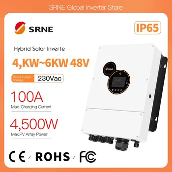 SRNE 48v 5kw 100A MPPT Híbrido Inversor Solar Tracker com o Trabalho sem Bateria Função para a casa de Sistema