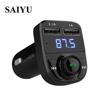 SAIYU Venda Quente Bluetooth Car Kit MP3 Player 12~24V FM Transmissor de Rádio sem Fio Adaptador USB Duplo Carregador DropShipping